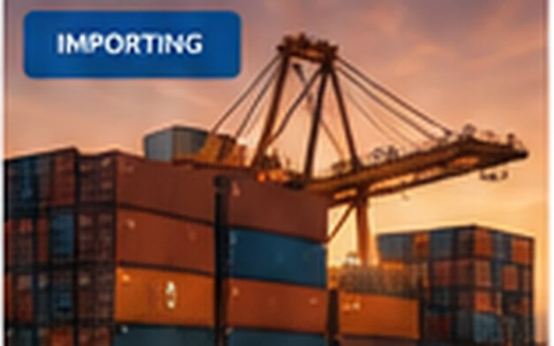 Shipping containers at an international port